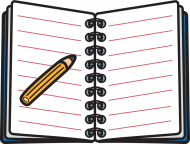 open notepad with pencil illustration